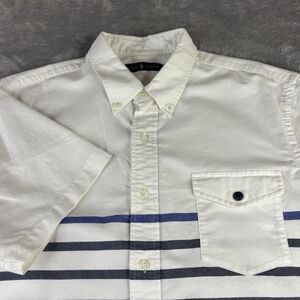Ralph Lauren Shirt Mens XL White Blue Stripe Oxford‎ Chest Pocket Button Down
